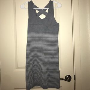 Gray Midi striped dress